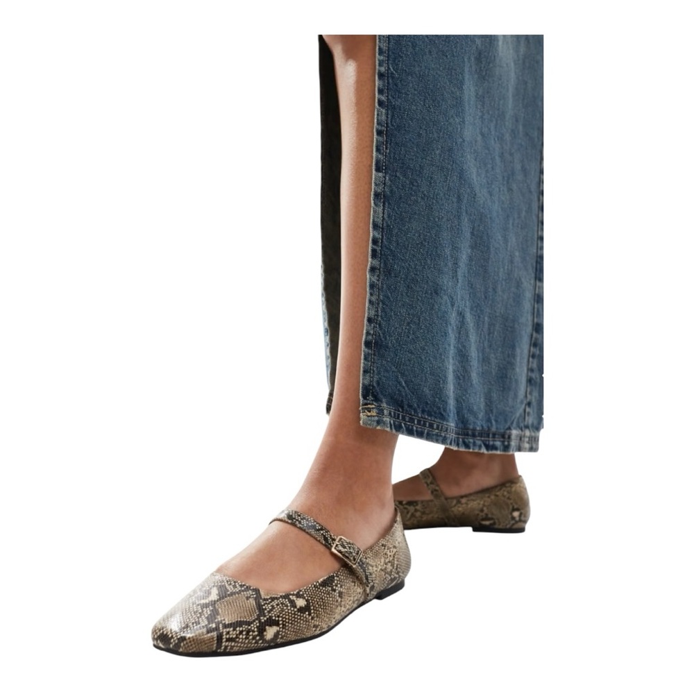 ASOS Design Lottie Mary Jane Women's Snakeskin Pattern flats